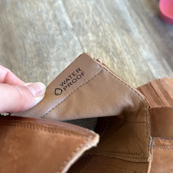 Vionic Wilma Waterproof Block Heel Boots - Color: Toffee Wp Nubuck - Picture 9 of 9